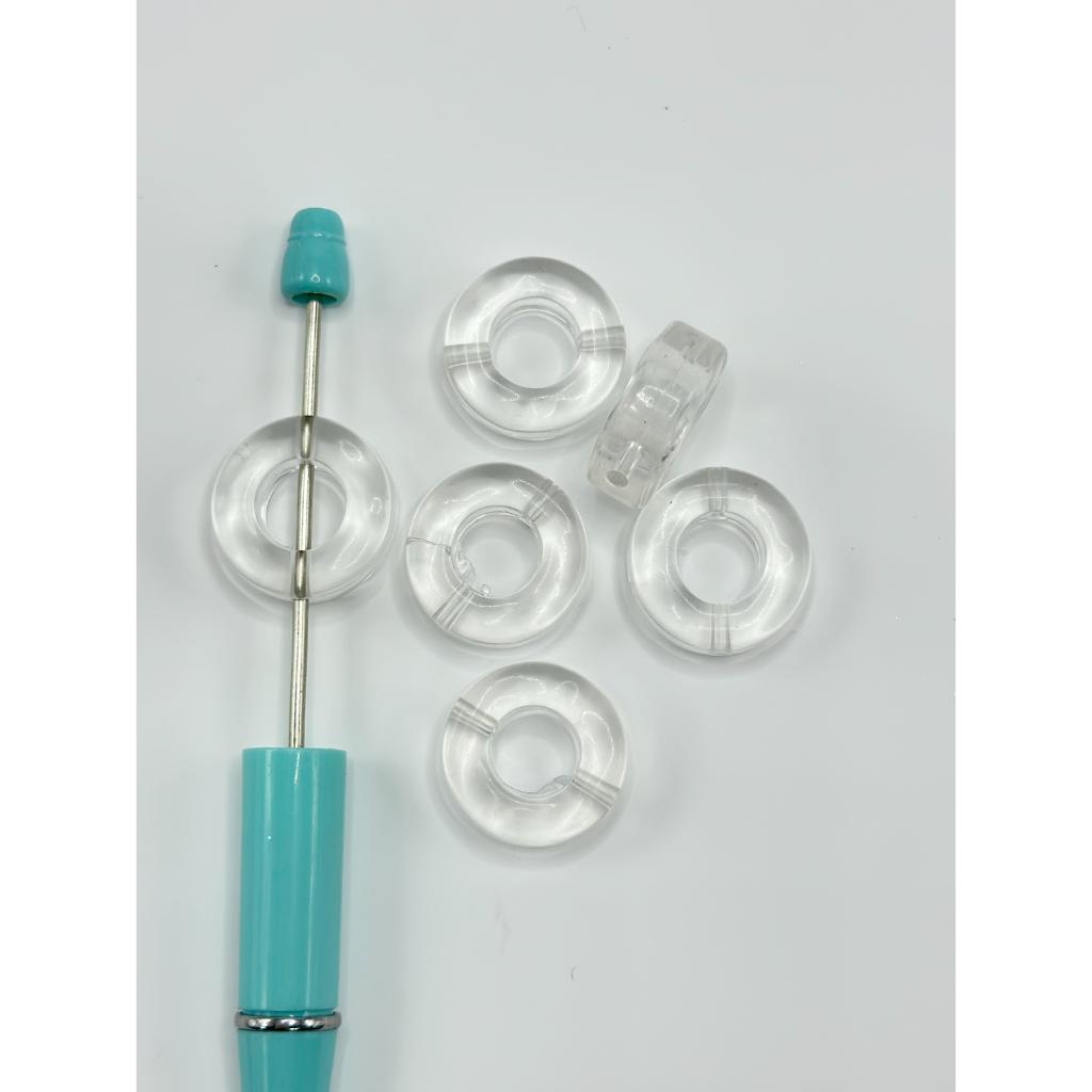 Circle Beads, Clear Ring Loop Acrylic Beads, Size 21mm