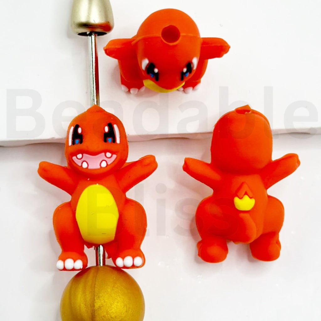 3D Vivid Cute Pokemo Charmande Silicone Focal Beads