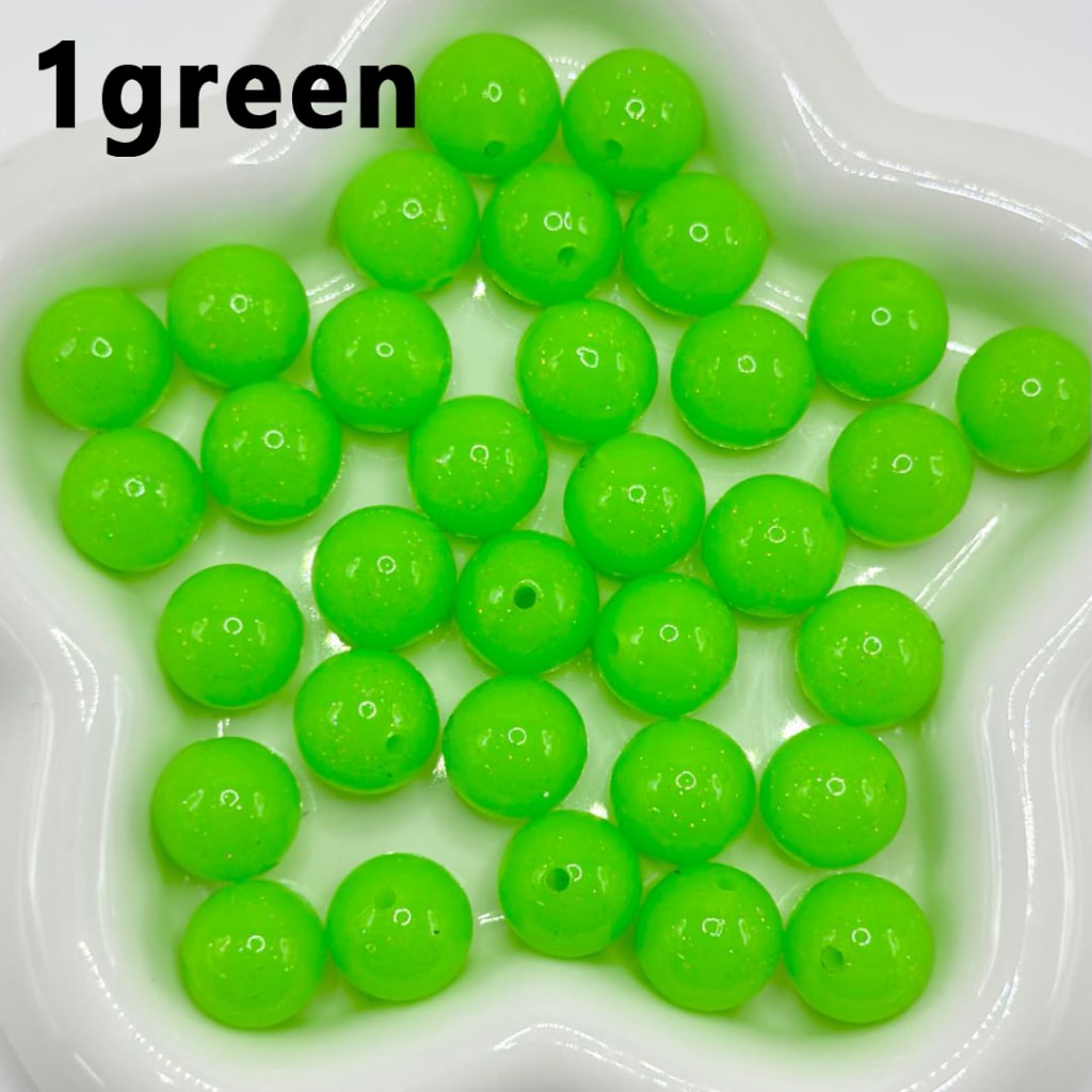 Glittery Jelly Color Round Silicone Beads, 15MM