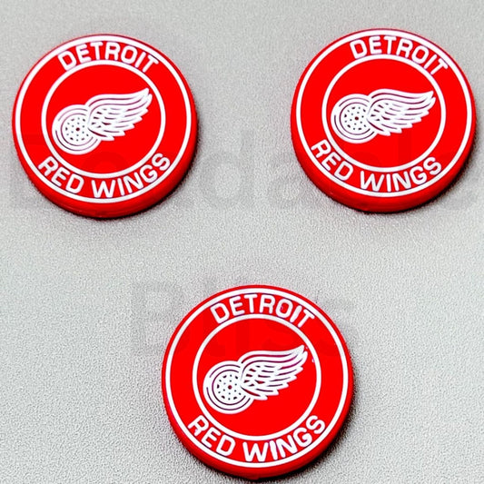 USA America Hockey Team Detroit Red Win Silicone Focal Beads