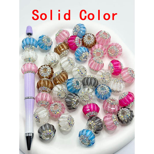 See Thru Acrylic Beads with Flower Petals Moon Shape Crystal Rhinestones, Chain, ZY