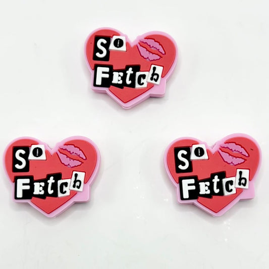 So Fetch Red Mouth Lip Heart Valentines Silicone Focal Beads