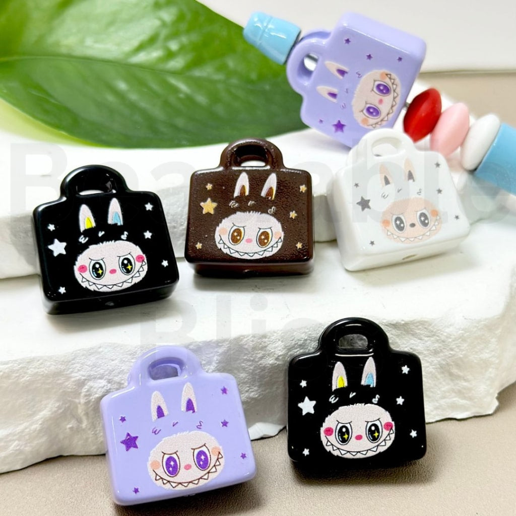 Mini Cute Multi-Color Labu Pop Mar Handbag Acrylic Beads, Around 24*25MM, Please Read the Description