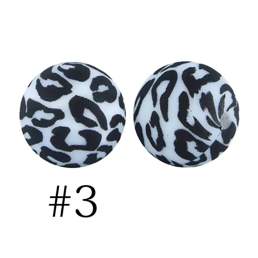 Printed Silicone Beads 15 mm