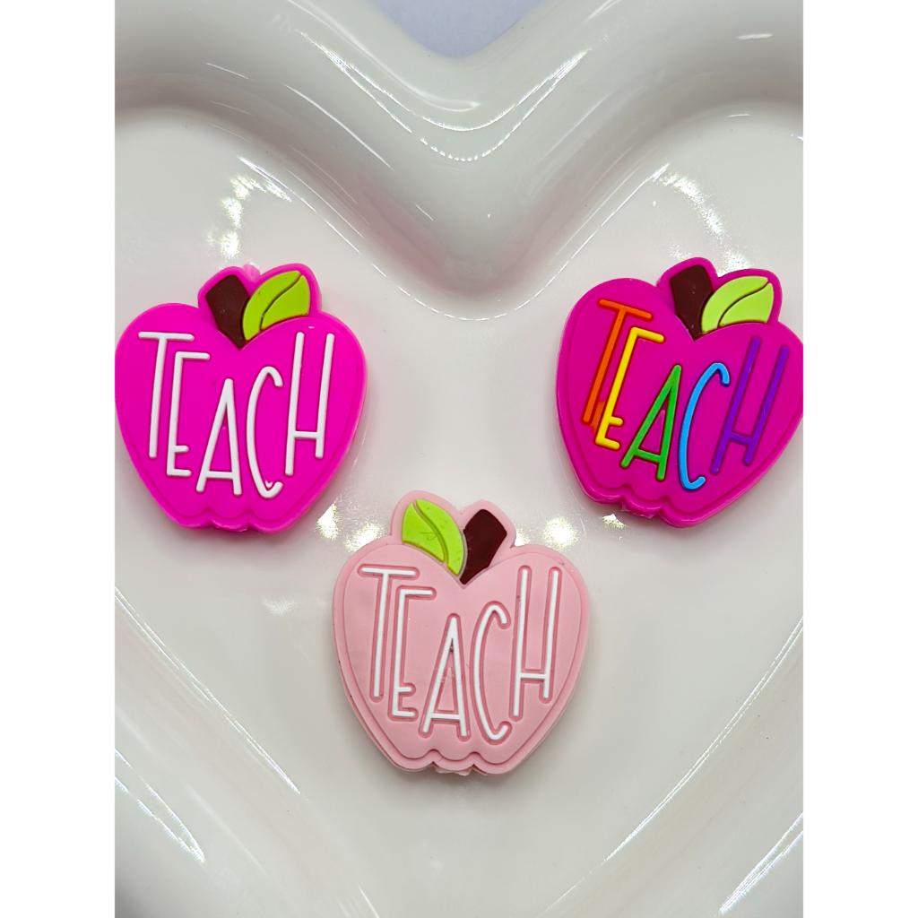 Teach Apple Silicone Focal Beads