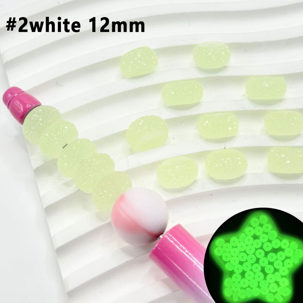 Luminous Colorful Wheel Acrylic Beads with Sugar Spacer Texture on Side, 12mm