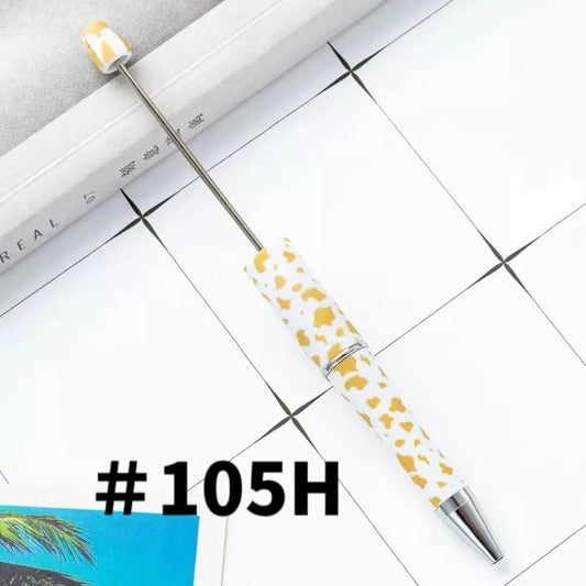 White and Yellow Spots Printed Beadable Pens Number 105H