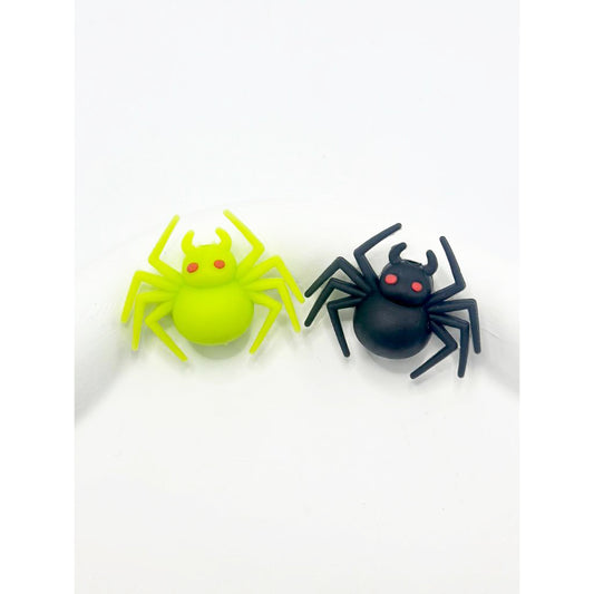 3D Green Spider with Red Eyes Silicone Focal Beads