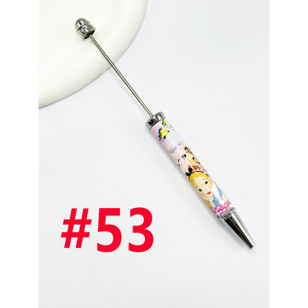 New Style DIY Plastic Beadable Pens with Cartoon Prints