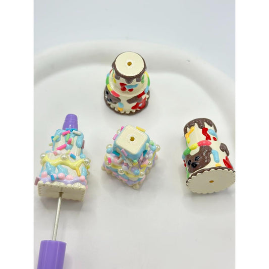 Birthday Cake Acrylic Beads, Random Mix