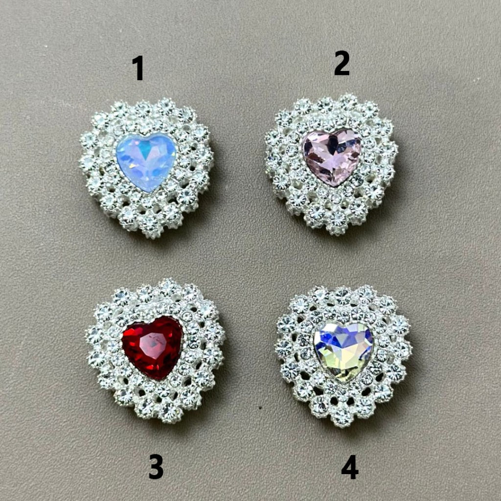 Delicate Silver Alloy Heart with Clear Mini Rhinestones Heart Diamond, Around 25*24MM, Please Read the Description