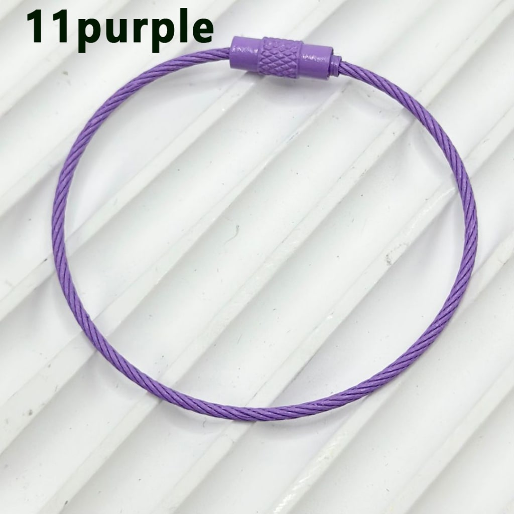 Solid Color Beadable Metal Keychain Ring Loop, 1.5*150MM