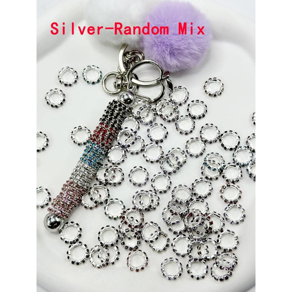 New Style Silver Spacer with Solid Color Rhinestones, 10MM