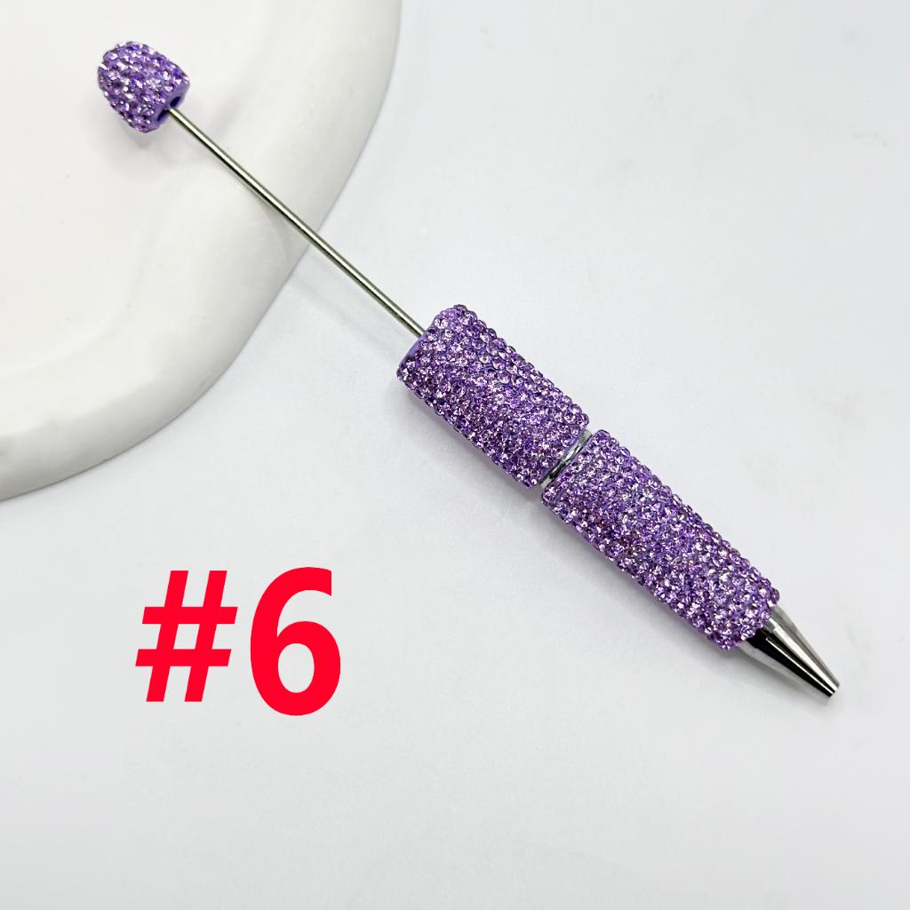 Beadable Pens with Clay Rhinestones Covered the Entire Pen