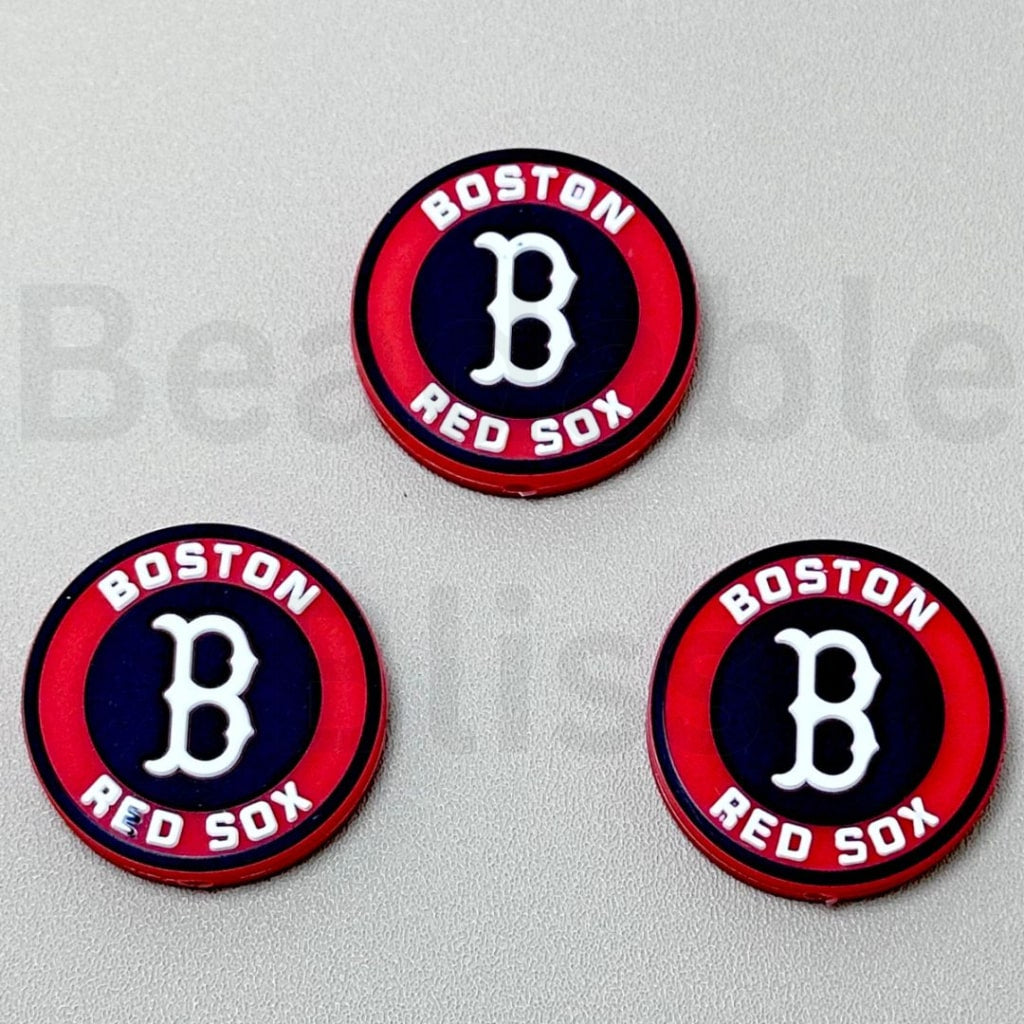 USA America Baseball Team Boston Red So Silicone Focal Beads