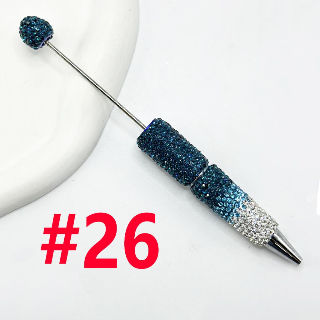 Beadable Pens with Clay Rhinestones Covered the Entire Pen