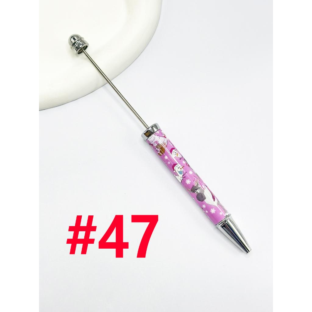 New Style DIY Plastic Beadable Pens with Cartoon Prints