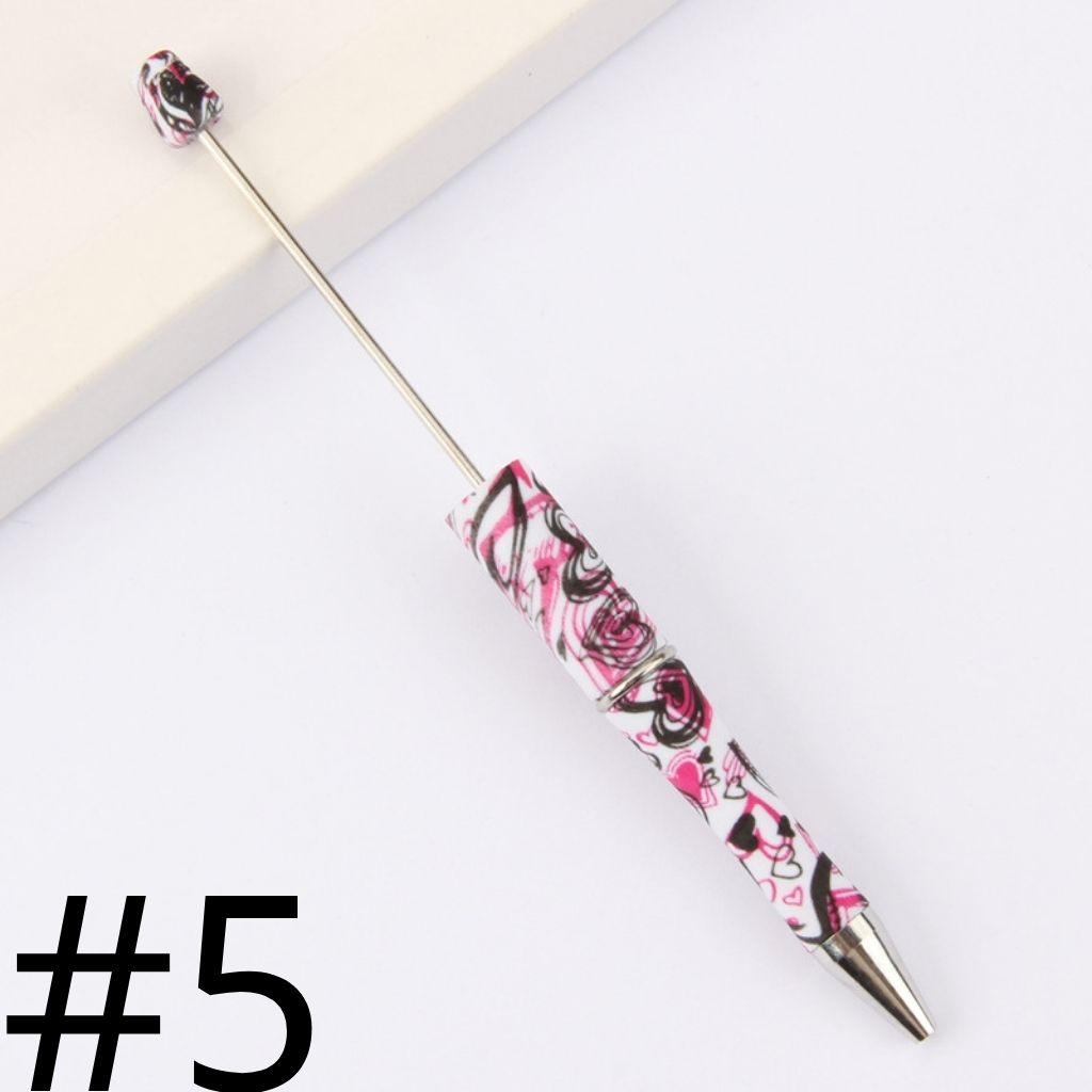 Colorful Hearts Printed Beadable Pens Number 5