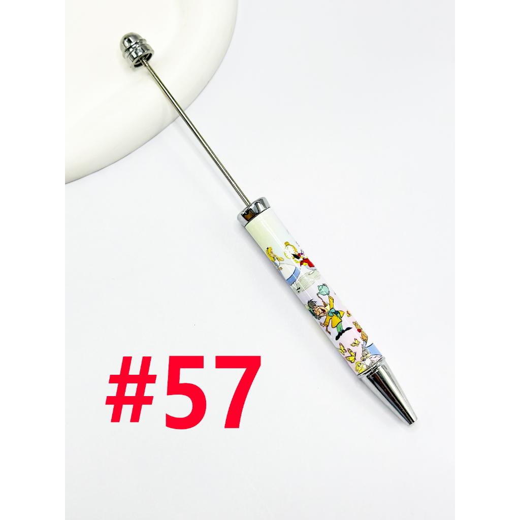 New Style DIY Plastic Beadable Pens with Cartoon Prints