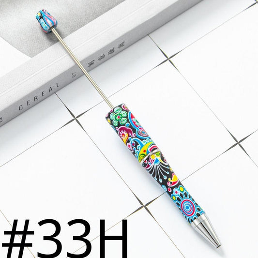 Elegant Print with Colorful Design Printed Beadable Pens Number 33H