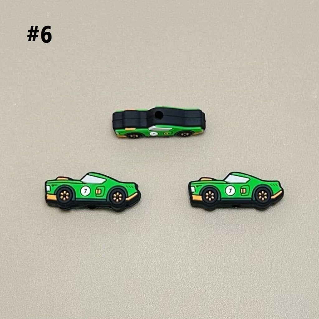 Mini Cute Racing Car Automobile Vehicle Silicone Focal Beads