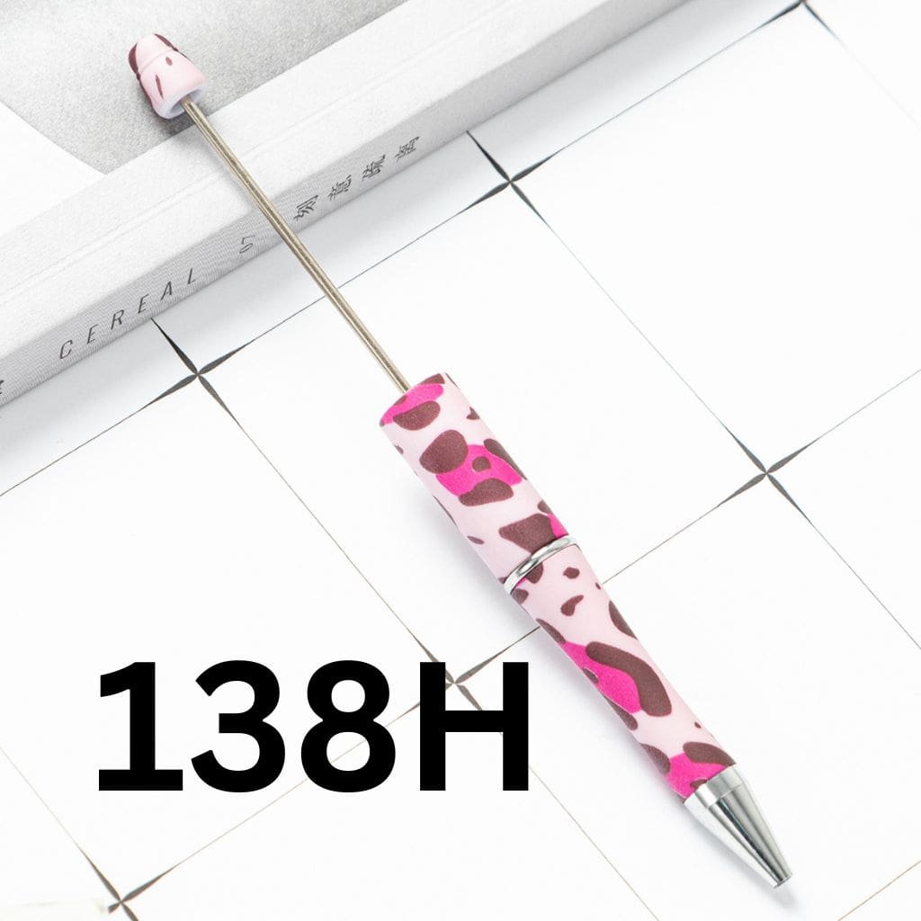 Dark Pink and Brown Camouflage Printed Beadable Pens Number 138H