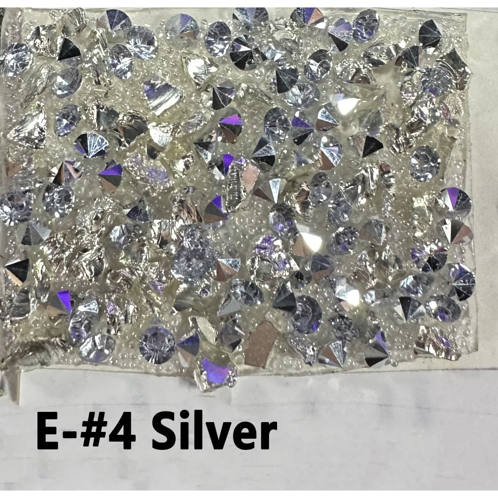 DIY Bling Bling Wraps Tapes with Clear Cone Shape Rhinestones & Small Gravel for Pen, Around 40*28MM, 78pcs in 1 Sheet, Please Read the Description