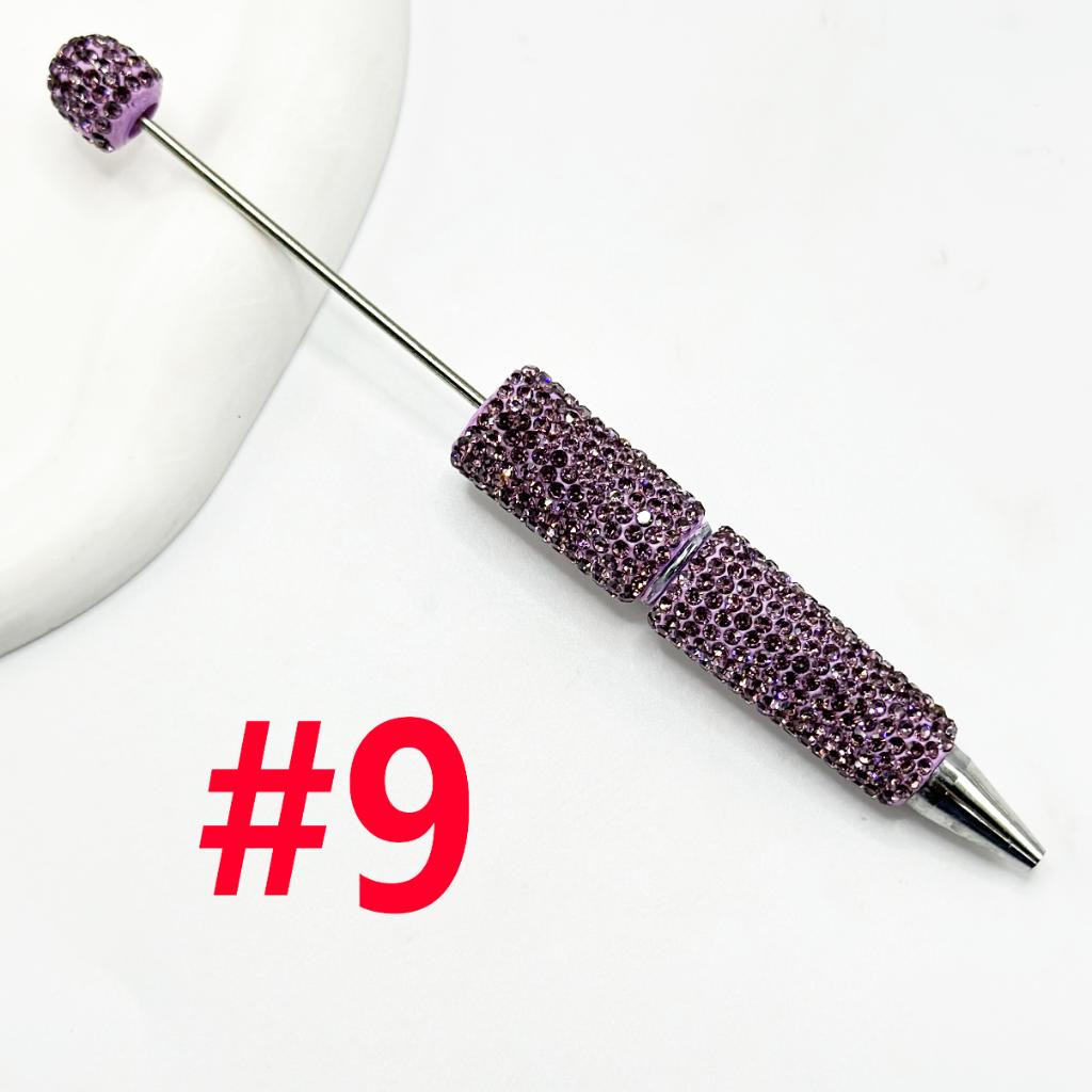 Beadable Pens with Clay Rhinestones Covered the Entire Pen