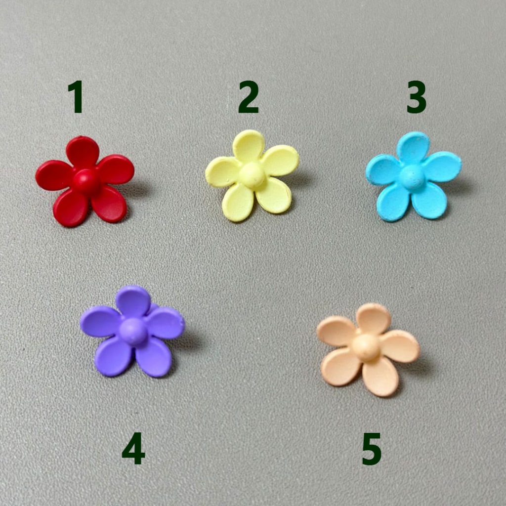 Mini Cute Colorful Flowers with a Small Ring Loop Acrylic Beads,  15MM, Please Read the Description