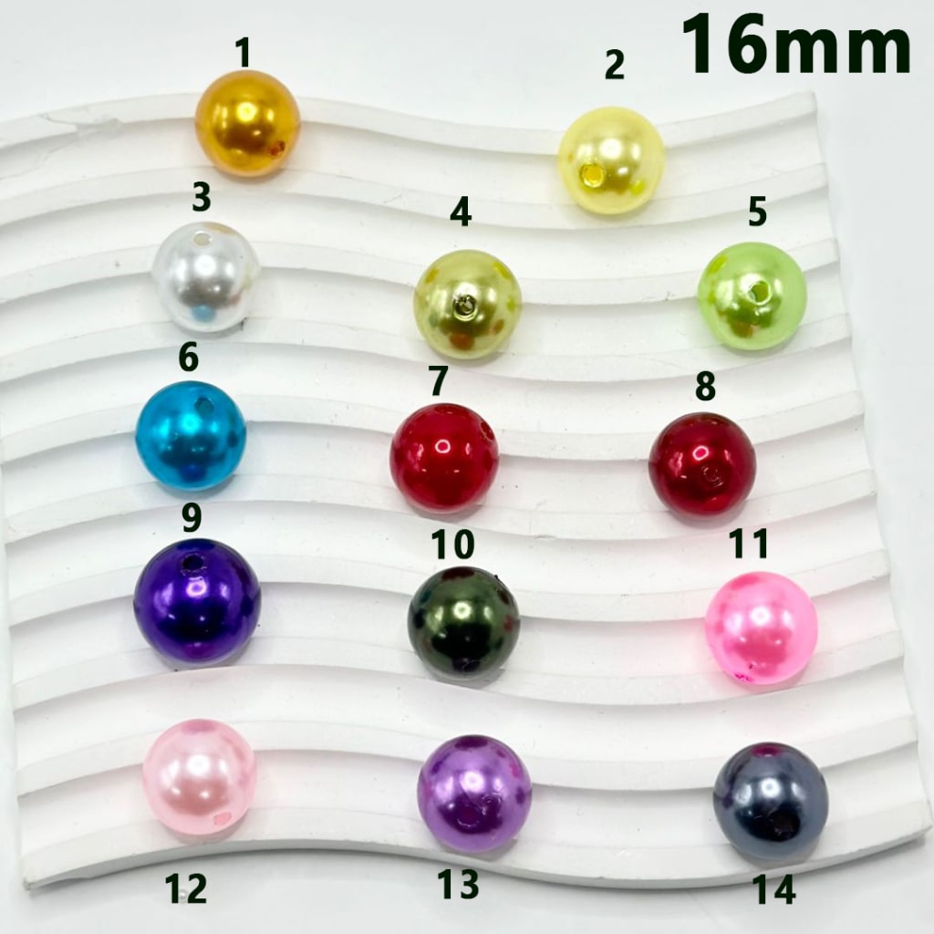 Multi-Color Glossy Shiny Round Acrylic Beads, 16MM, Please Read the Description