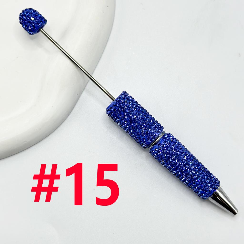 Beadable Pens with Clay Rhinestones Covered the Entire Pen