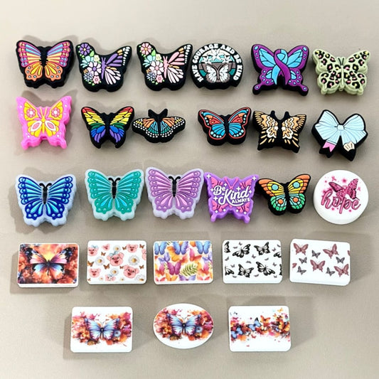 Butterfly Series Silicone Focal Beads, Random Mix