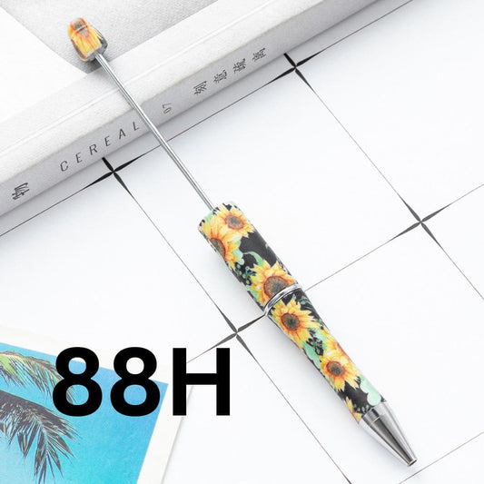 Black Background With Sunflower Printed Beadable Pens Number 88H