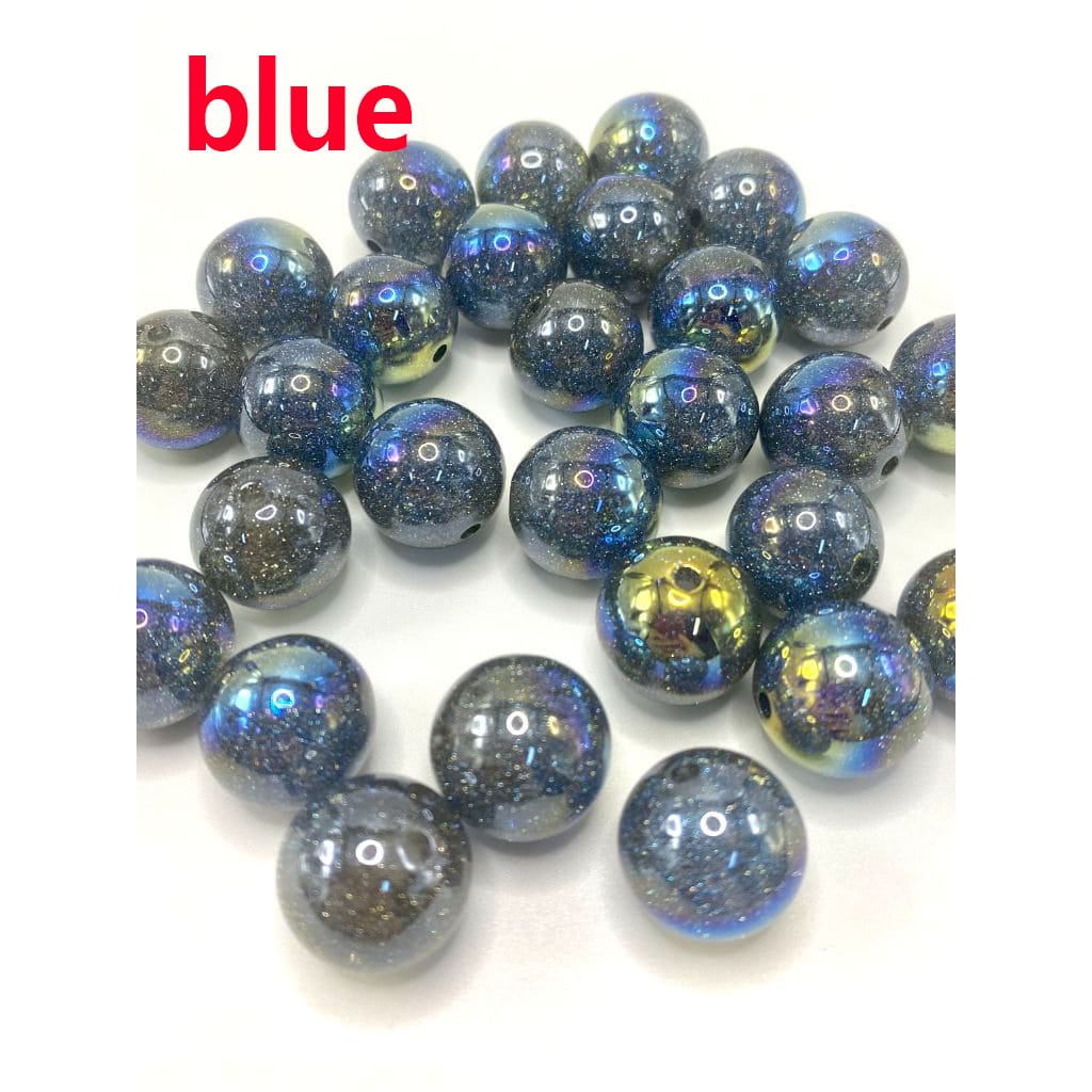 Extra Glossy Acrylic Beads with Double Glitter, High End Finish