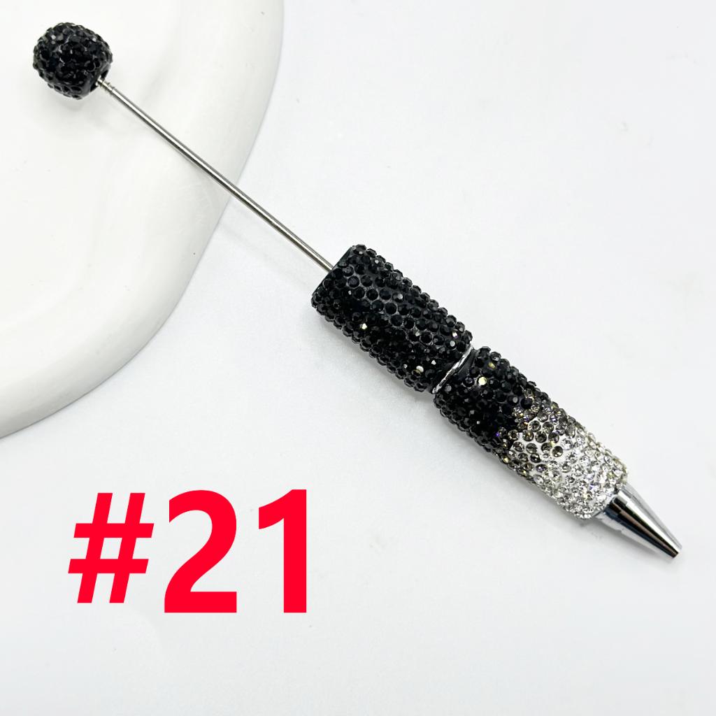 Beadable Pens with Clay Rhinestones Covered the Entire Pen