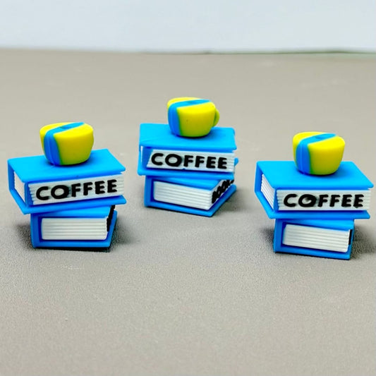 3D Vivid Cute Coffee Cup Book Silicone Focal Beads