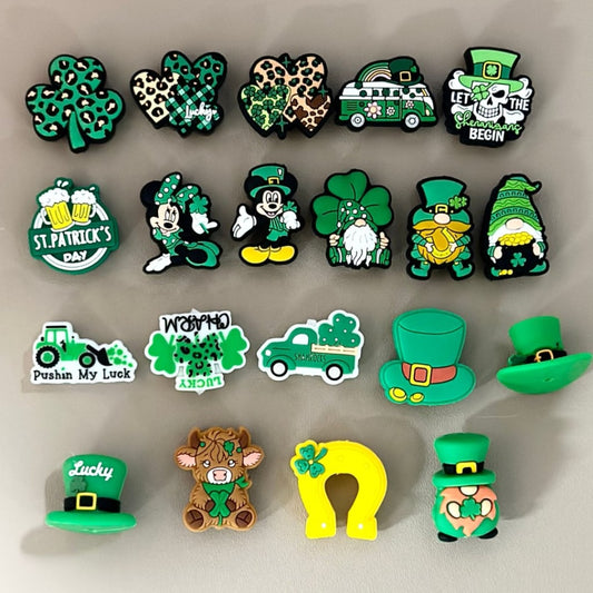 Saint Patrick's Day Series Silicone Focal Beads, Random Mix