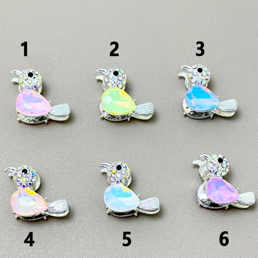 Bling Bling Silver Alloy Bird with AB Mini Rhinestones Large Water Drop Shape Diamond, Around 27*20MM, Please Read the Description