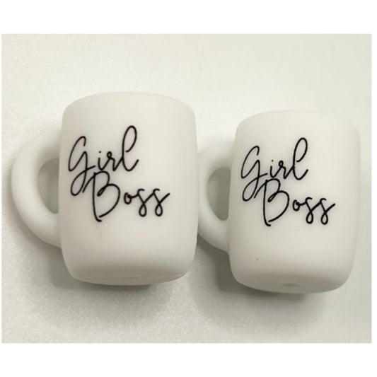 Coffee Mugs with Text Silicone Focal Beads