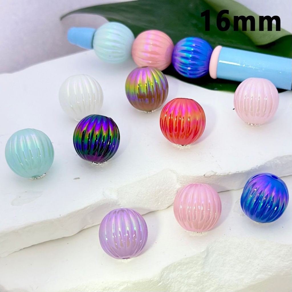 UV Finish Colorful Pumpkin Acrylic Beads, 16MM, Please Read the Description