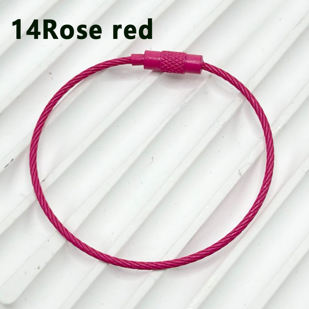 Solid Color Beadable Metal Keychain Ring Loop, 1.5*150MM