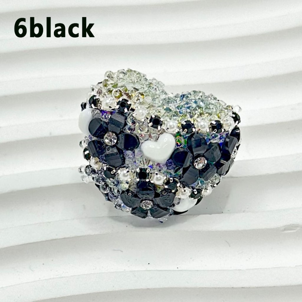 Bling Bling Heart Shape Clear Sugar Acrylic Beads with Colorful Mini Flowers Hearts Shiny Rhinestones & White Pearls Chain, Around 26*21MM