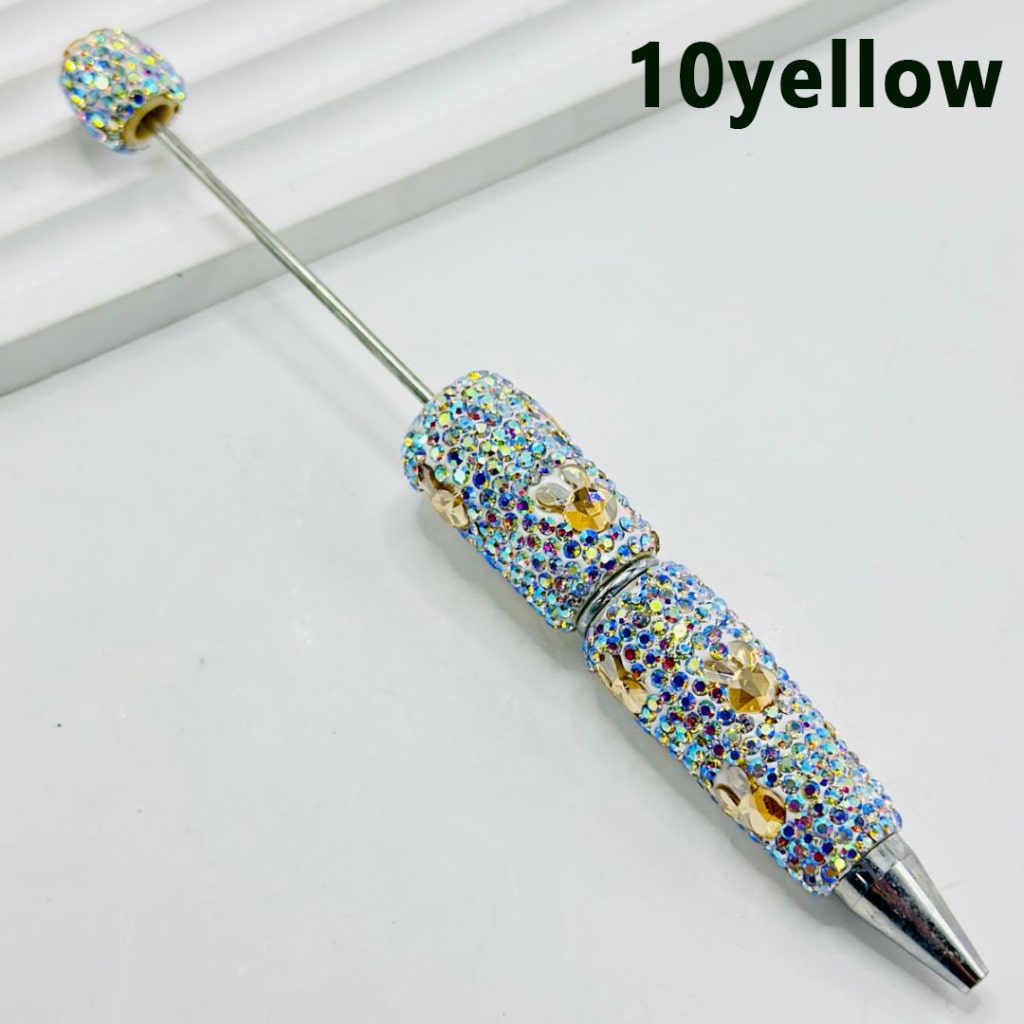 Beadable Clay Pens with AB Color & Colorful Bunny Rabbit Head Rhinestones Covered the Entire Pen