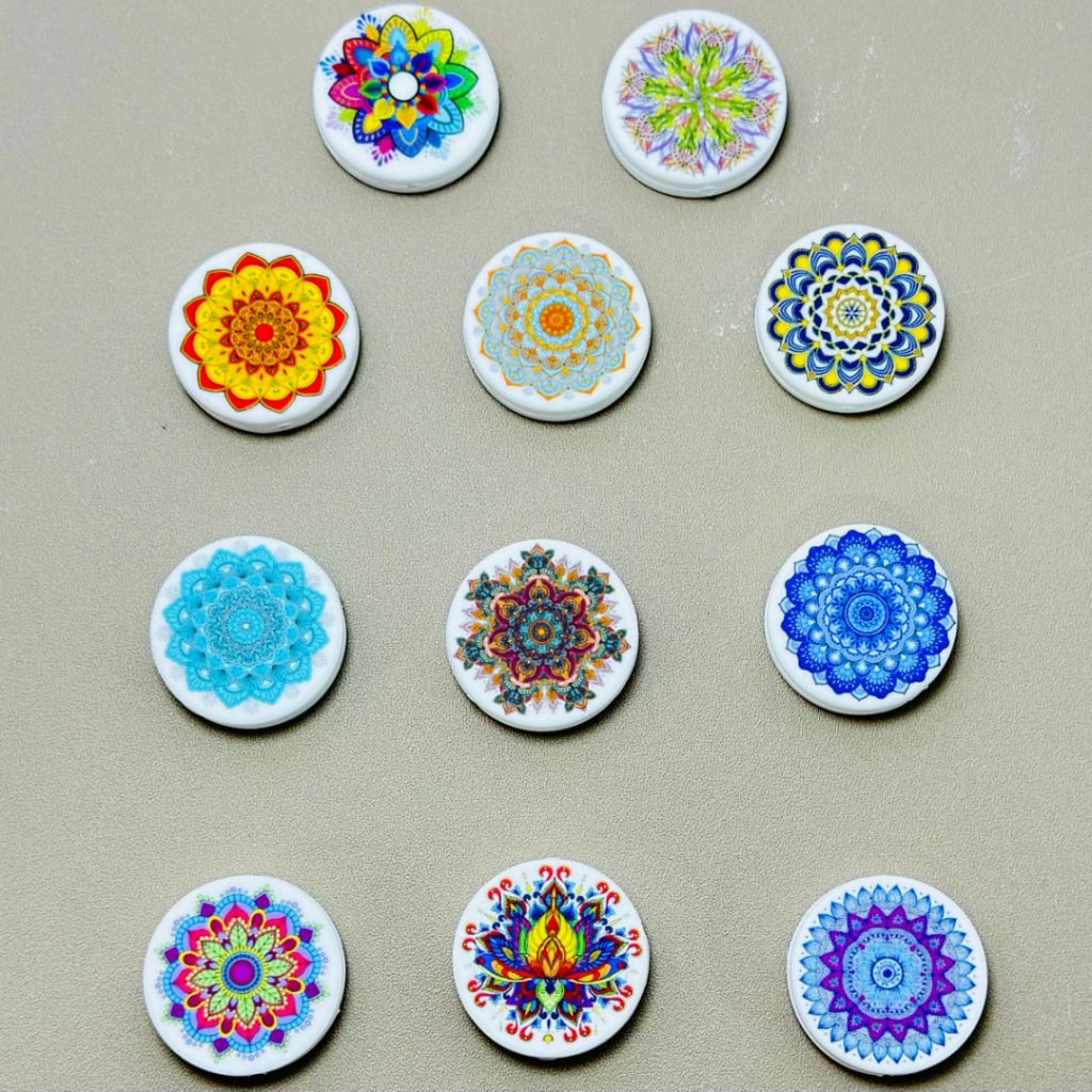 Bohemian Design Silicone Focal Beads, Random Mix