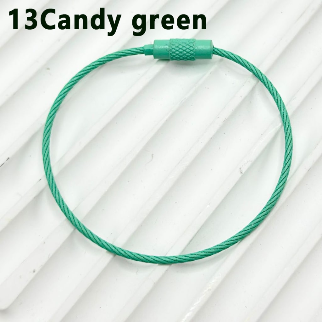 Solid Color Beadable Metal Keychain Ring Loop, 1.5*150MM