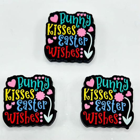 Bunny Kisses Easter Wishes Silicone Focal Beads