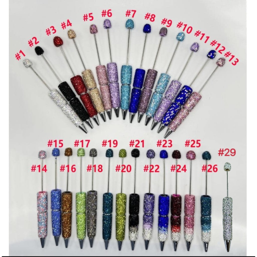 Beadable Rhinestones Pen, Bling Bling Style Fancy Beaded Pens