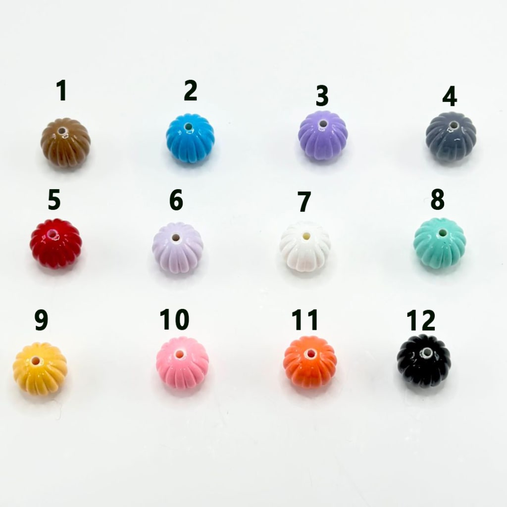 Solid Color Cute Pumpkin Round Acrylic Beads, 16MM, Please Read the Description