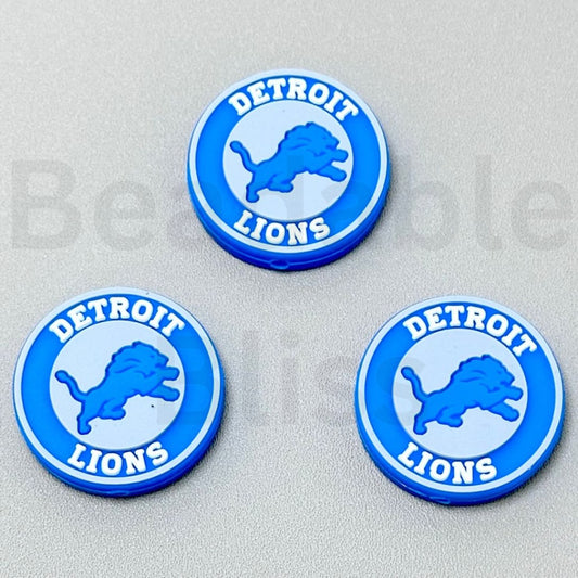 USA America Football Team Detroit Lio Silicone Focal Beads