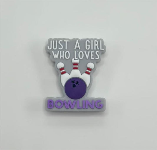 Bowling Just A Girl Who Loves Silicone Focal Beads